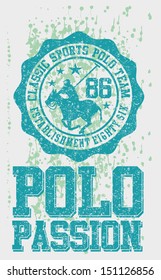 college polo player vector art