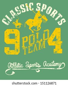 college polo player vector art