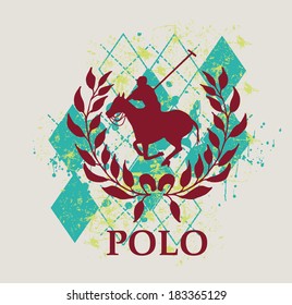 college polo player vector art