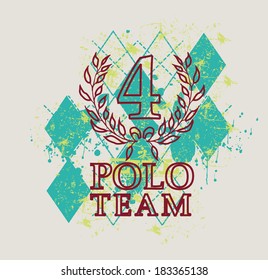 college polo player vector art