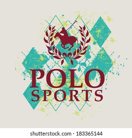 college polo player vector art