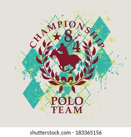 college polo player vector art