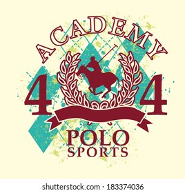 college polo player vector art
