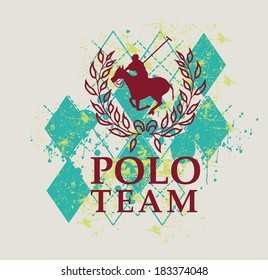 college polo player vector art