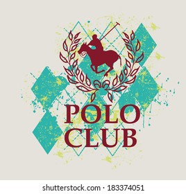 college polo player vector art