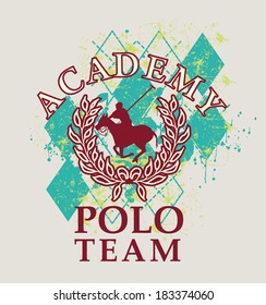 college polo player vector art