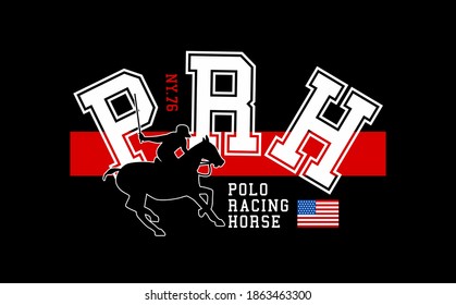 college polo player vector art