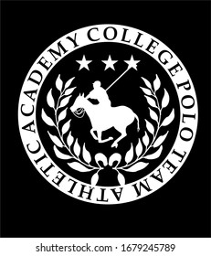 college polo sports graphic design vector art