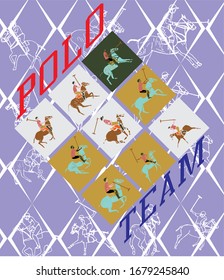 college polo sports graphic design vector art