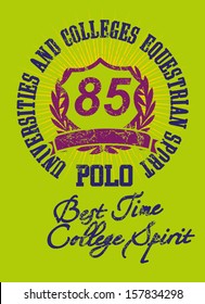 college polo sports vector art