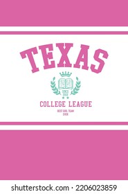 College Print for sweatshirt, t-shirt print and other uses.