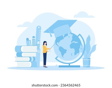 College project trending concept flat illustration