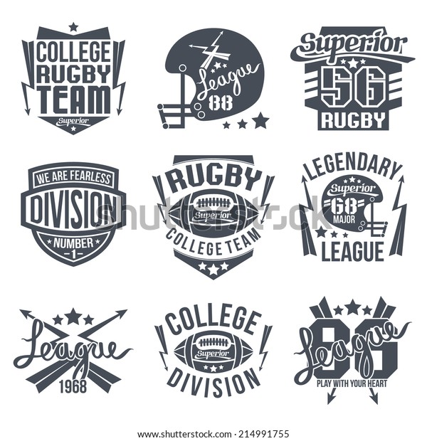 College Rugby Team Emblem Graphic Design Stock Vector (Royalty Free ...