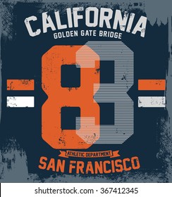 College San Francisco typography, vector illustration