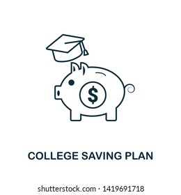 College Saving Plan outline icon. Thin line style icons from personal finance icon collection. Web design, apps, software and printing usage simple college saving plan icon.