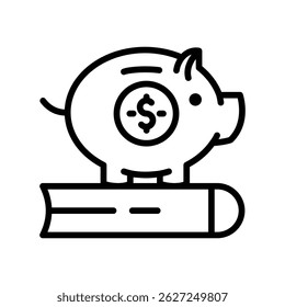 Icono de esquema de Vector de ahorro de la universidad. Archivo Eps10 