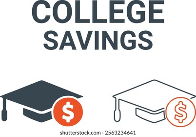 College savings icons and assurance icon set. Containing healthcare medical, life, car, home, travel insurance icons. Solid icons vector collection.
