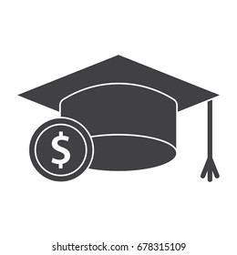 college savings plan concept with graduation cap and coin