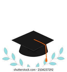 College and school graduation cap vector icon banner. Best for your decoration property images, to write a message of motivational words.