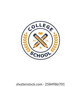 College School Logo design Template. Round Badge University Logo