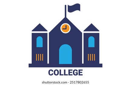 College Single Icon Design Concept.