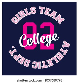 college slogan typography vector