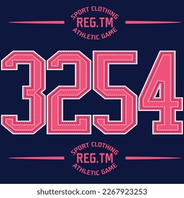 College slogan vintage print with numbers and grungy texture for graphic t-shirt or sweatshirt - Vector