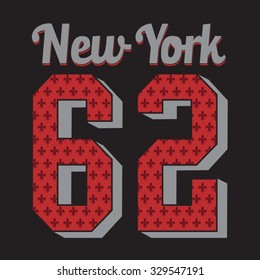 College sport athletic typography, t-shirt graphics, vectors