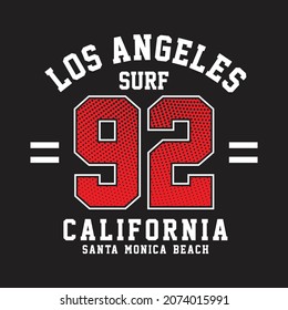College sport surf typography, t-shirt graphics, vectors