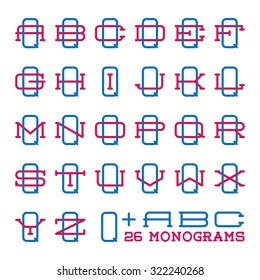 College sport team logo set. Two letters monogram template. Personal Q identity design. Wedding names vector illustration