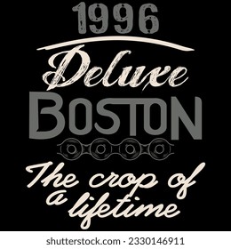 college sports split sticker sticker vintage art vintage for boy t shirt athletic patches mixed collection Text 1996 Deluxe Boston