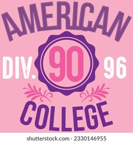 college sports split sticker sticker vintage art vintage for boy t shirt athletic patches mixed collection Text American College Division 96 university