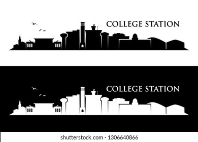 College Station skyline - Texas, United States of America, USA - vector illustration