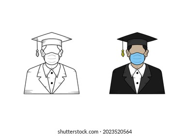College student hand drawn illustration sketch and color