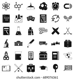 College student icons set. Simple style of 36 college student vector icons for web isolated on white background