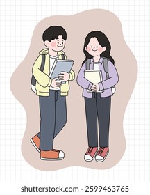 college students going to study