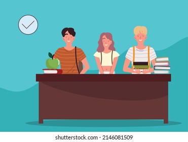 college students studying in the class