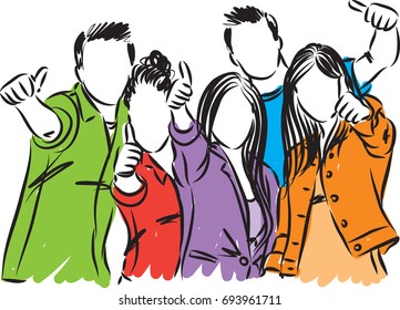 College Students Vector Illustration Stock Vector (Royalty Free ...