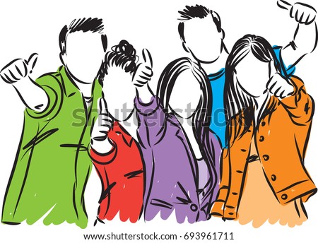 college students vector illustration