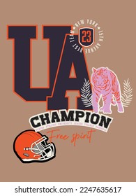 college style emblem and vector graphics. Combined with various slogans and numbers. Varsity vector