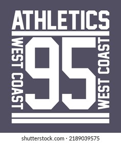 College style t-shirt design. West coast athletics