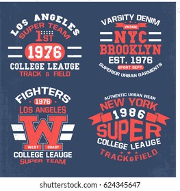 college style vector design pack for print