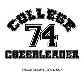 College Team letter vector. Cheerleader