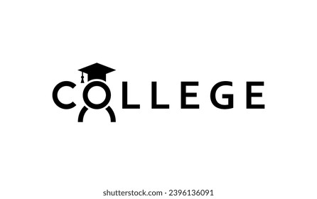 College text logo design concept.