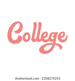 College-Text auf weißem Hintergrund.