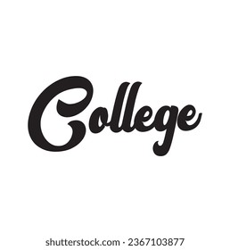 college text on white background.