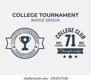 college tournament champion badge design