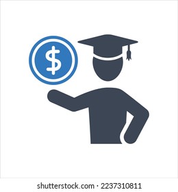College tuition icon vector graphic illustration