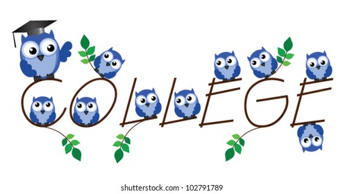 College twig text isolated on white background