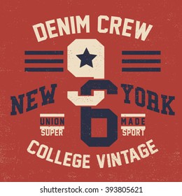 college typo tee print design